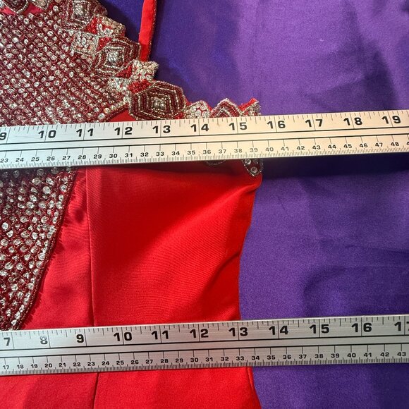 VTG 📌Ashley Ames 1990s Formal - Prom - Ball Richly Beaded Halter Neckline Gown - Picture 13 of 16